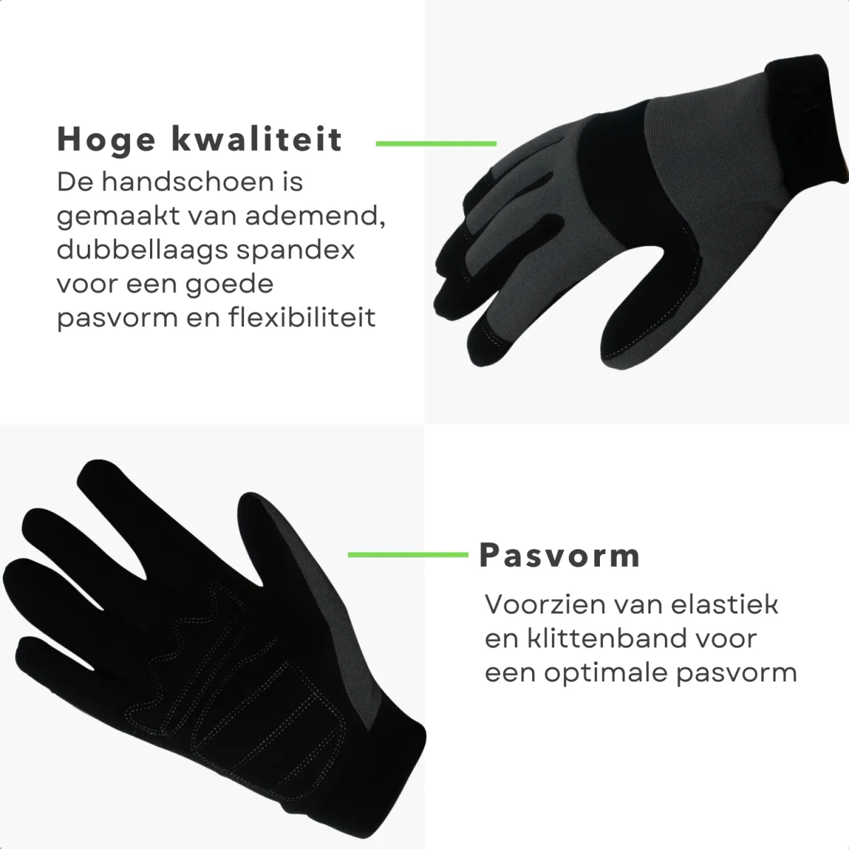 Cheqo® Veiligheidshandschoenen - Werkhandschoen - Snijbestendig - Bescherming tegen Fysieke & Mechanische Gevaren - EN 420 + EN 388 - 100g - 9/L - Afbeelding 4