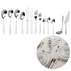 Cheqo® Luxe RVS Bestekset - Zwart Glans - 60 Delig - Bestek - Lepels - Messen - Vorken - Keukengerei - Voor 6 Personen