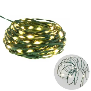 Cheqo® Draadverlichting - Kerstverlichting - Kerstlampjes - Kerstboomverlichting -  Lampjes Slinger - Lichtsnoer - LED Lampjes voor Binnen en Buiten - 40LED - Extra Warm Wit
