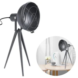 Cheqo® Luxe Tafellamp - Bedlamp - Lamp - Sfeerverlichting - Spotlight - ø20cm - 52cm Hoog - Adapter - Mat Grijs