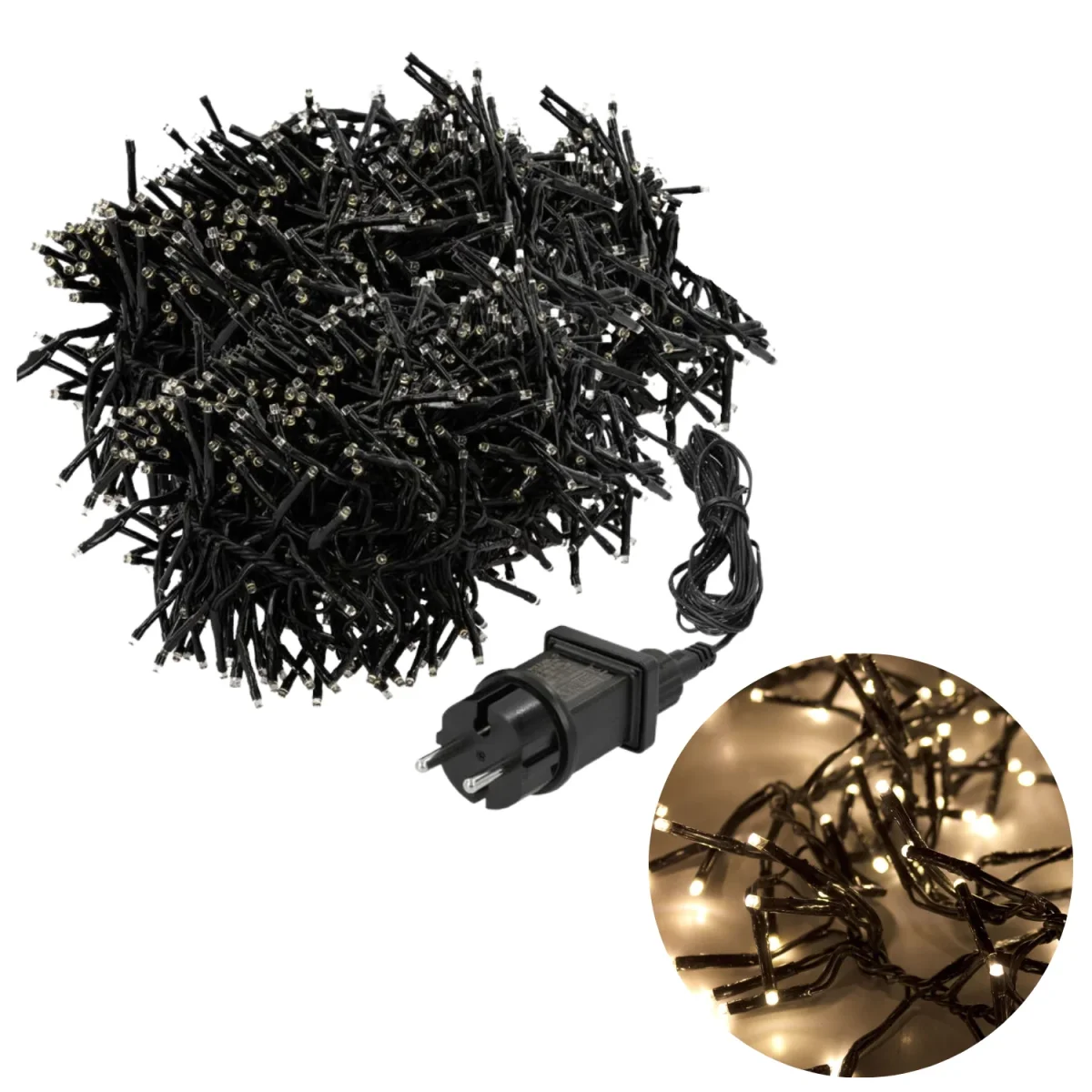 Cheqo® Kerstboomverlichting - Clusterverlichting - Kerstlampjes - Led Verlichting - Kerstverlichting - 2016 LED - 14.5 meter - Binnen en Buiten - Extra Warm Wit - Afbeelding 2