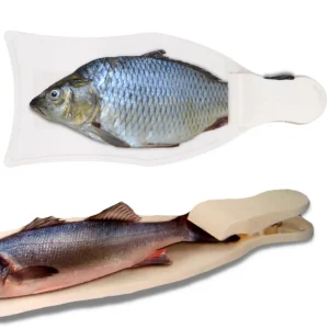 Cheqo® Snijplank voor Vis - Vissnijplank - Vis Snijplank - Vis Bereiden - Haring - Met Klem en Zuignappen - 20x42cm