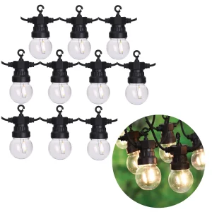 Cheqo® Lichtsnoer - Fairy Lights - Lichtslinger voor Binnen en Buiten - Kerst Verlichting - Tuinverlichting - Feestverlichting - Warm Wit - 10 LED Bolletjes - 7.5 Meter