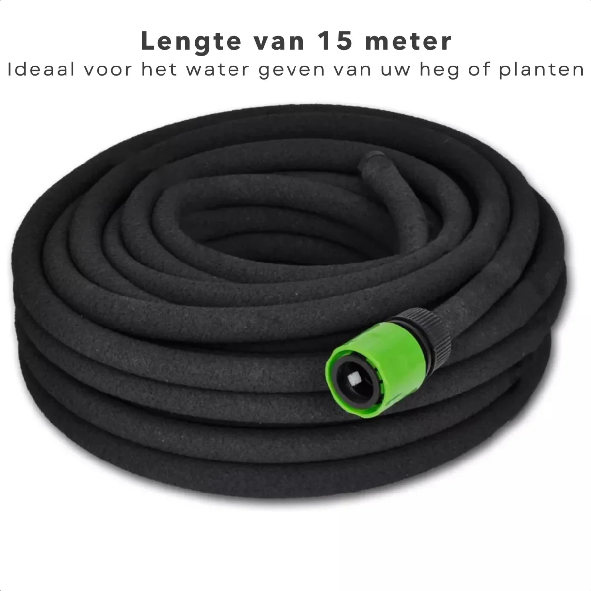 Cheqo® Flexibele Hydraterende Druppelslang 15m - Druppelslang - Druppelsystemen - Zweetslang - Bewatering - Bewateringssysteem - Druppelsysteem - Irrigatie set - Sproeislang - Waterbesparend - Met 2 Koppelstukken - Boven- & Ondergronds Gebruik - Afbeelding 5