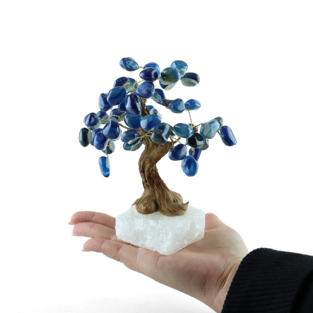 Edelstenen boompje met blauwe agaat
