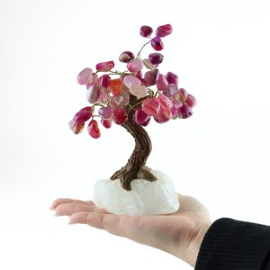 Edelstenen boompje met roze agaat