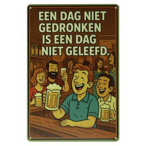 Een Dag Niet Gedronken – Metalen Borden