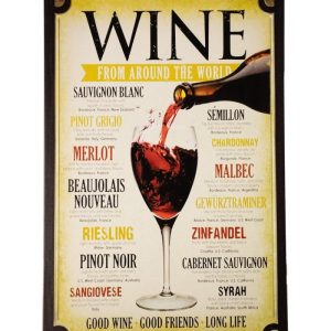 Wine Around The World – Metalen borden