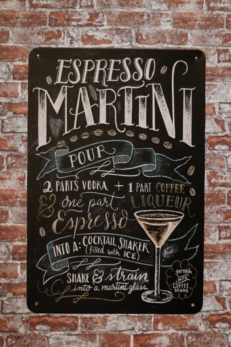 Espresso martini – metalen borden - Afbeelding 3