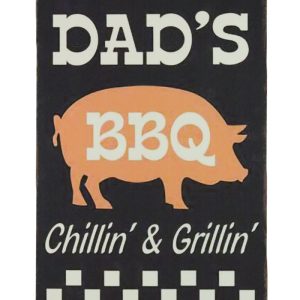 Dad’s BBQ Chillin & Grillin – Metalen bord