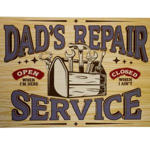 Dads repair service – Metalen borden