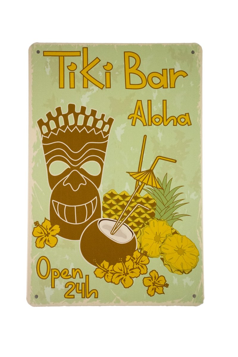 Tiki Bar Geel – Metalen borden - Afbeelding 2