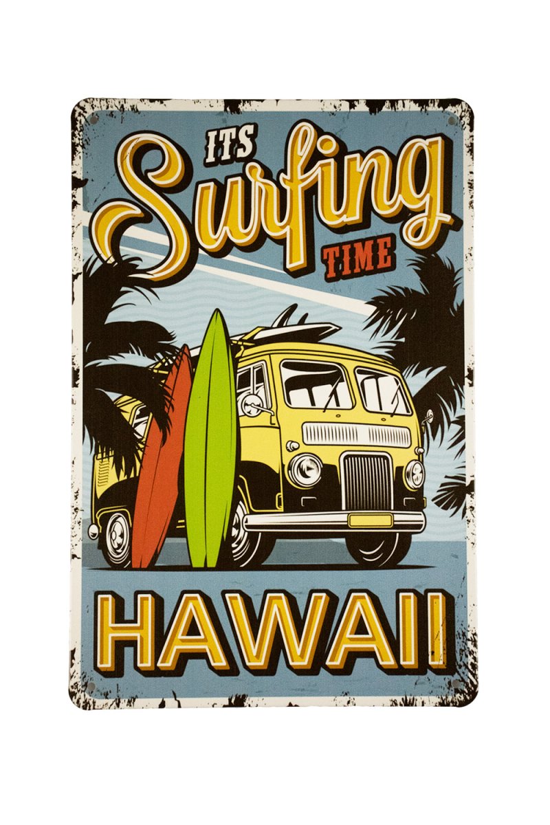 Surfing Time Hawaii Metalen bord - Afbeelding 2