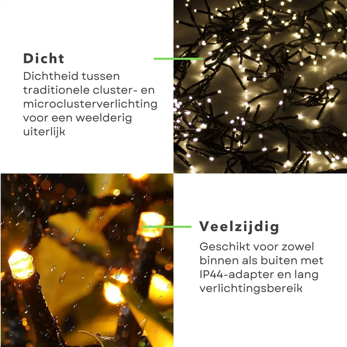 Cheqo® Kerstverlichting - Kerstboomverlichting - Kerstlampjes - 1800 LED - 36M - Voor Binnen en Buiten - Timer - Warm Wit - 8 Lichtfuncties - Lang Snoer - Clusterverlichting - Sfeerverlichting - Feestverlichting - Afbeelding 4