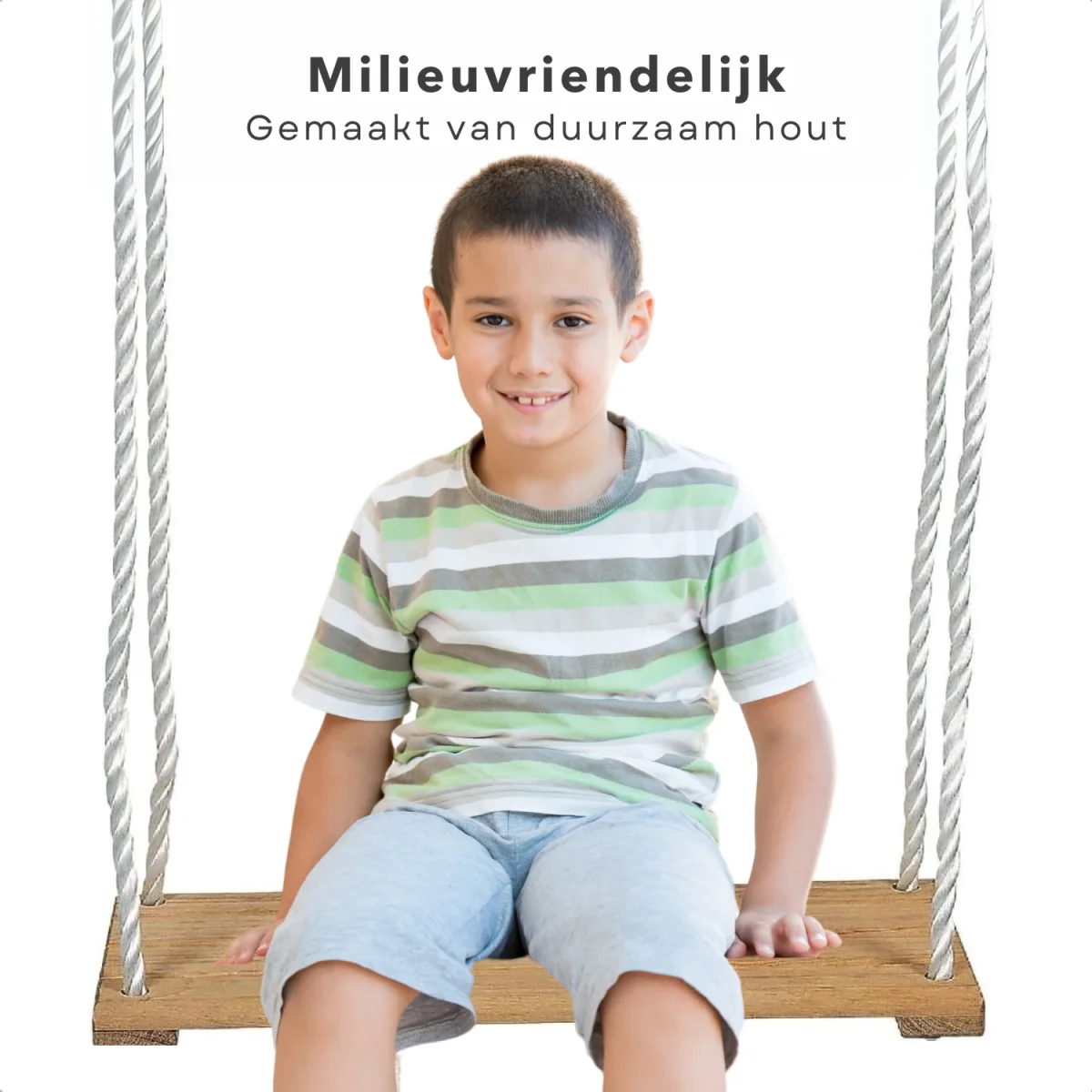 Cheqo® Houten Schommel Plank - Verstelbaar tot 180 cm - Kinderschommel voor Buiten - Max. 60 kg Draagkracht - Afbeelding 5