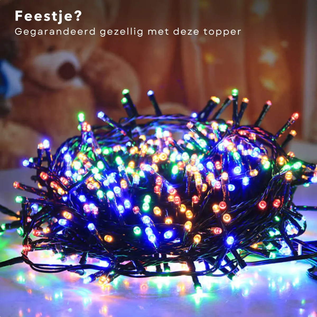 Cheqo® Kerstboomverlichting - Clusterverlichting - Kerstlampjes - Led Verlichting - Kerstverlichting voor Binnen en Buiten - 768 LED - 5.5 Meter - Multicolor - Afbeelding 5