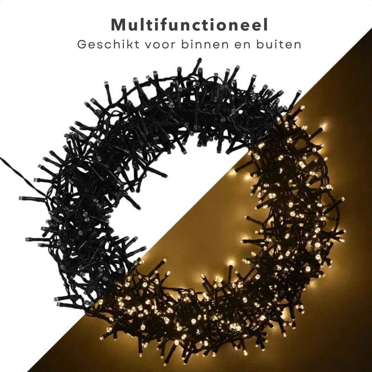 Cheqo® Kerstboomverlichting - Micro Clusterverlichting - Kerstlampjes - Led Verlichting - Kerstverlichting voor Binnen en Buiten - 400 LED - 8m - Met Timer en dimmer - Extra Warm Wit - Afbeelding 5