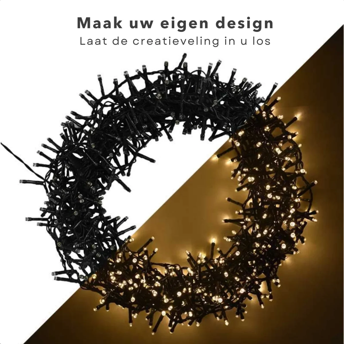 Cheqo® Kerstboomverlichting - Clusterverlichting - Kerstlampjes - Led Verlichting - Kerstverlichting - 2016 LED - 14.5 meter - Binnen en Buiten - Extra Warm Wit - Afbeelding 5