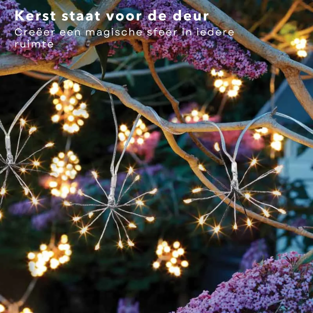 Cheqo® Lichtsnoer Vuurwerk - Fireworks - LED-Slinger - Tuinlampjes - Kerstverlichting - Kerstlampjes - LED Lichtsnoer - 6 Lichtclusters - Afbeelding 6