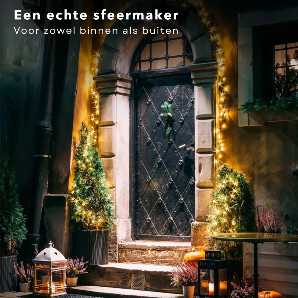 Cheqo® Kerstboomverlichting - Clusterverlichting - Kerstlampjes - Led Verlichting - Kerstverlichting - 2016 LED - 14.5 meter - Binnen en Buiten - Extra Warm Wit - Afbeelding 6