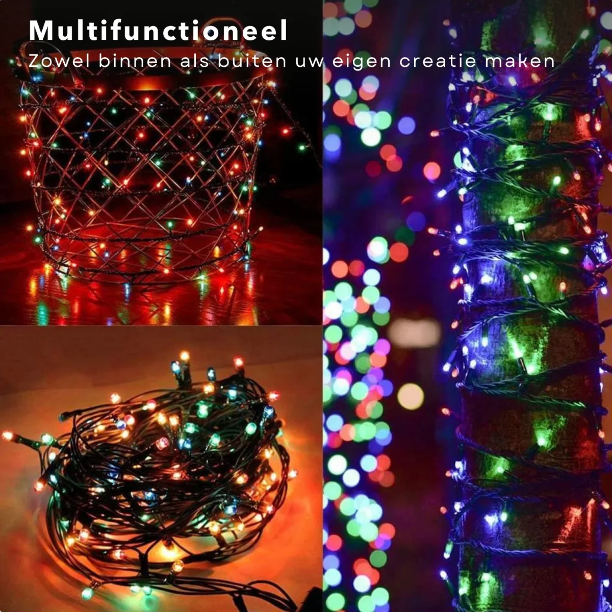 Cheqo® Kerstboomverlichting - Clusterverlichting - Kerstlampjes - Led Verlichting - Kerstverlichting voor Binnen en Buiten - 768 LED - 5.5 Meter - Multicolor - Afbeelding 6