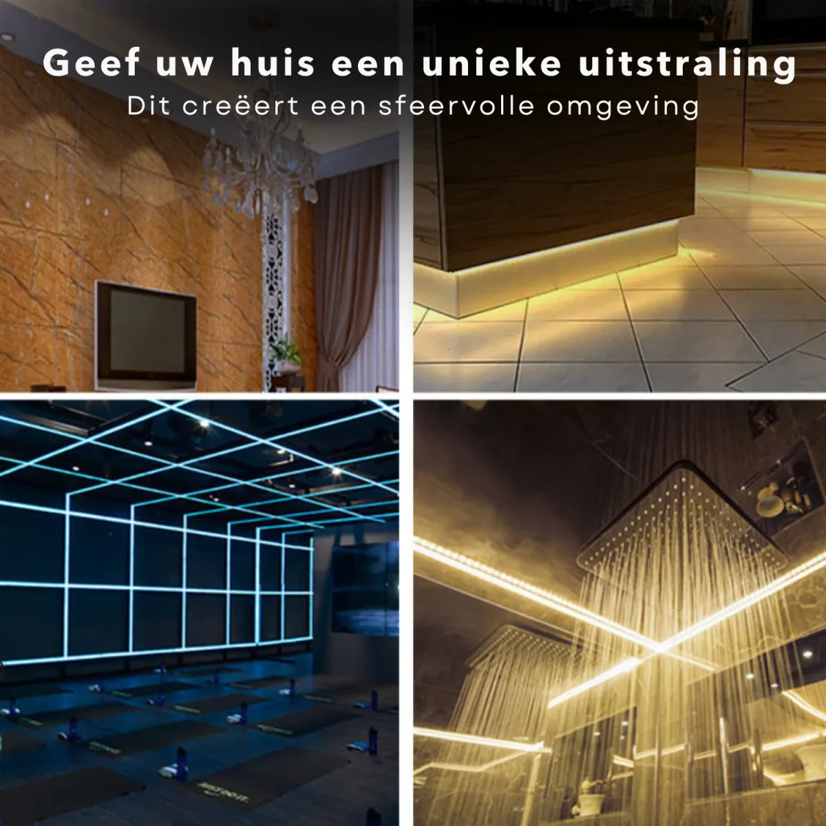 Cheqo® Warm Witte LED Strip - Led Strips - Zelfklevend - Dimbaar - Met Afstandsbediening - Warm Wit - 5 Meter - Afbeelding 6