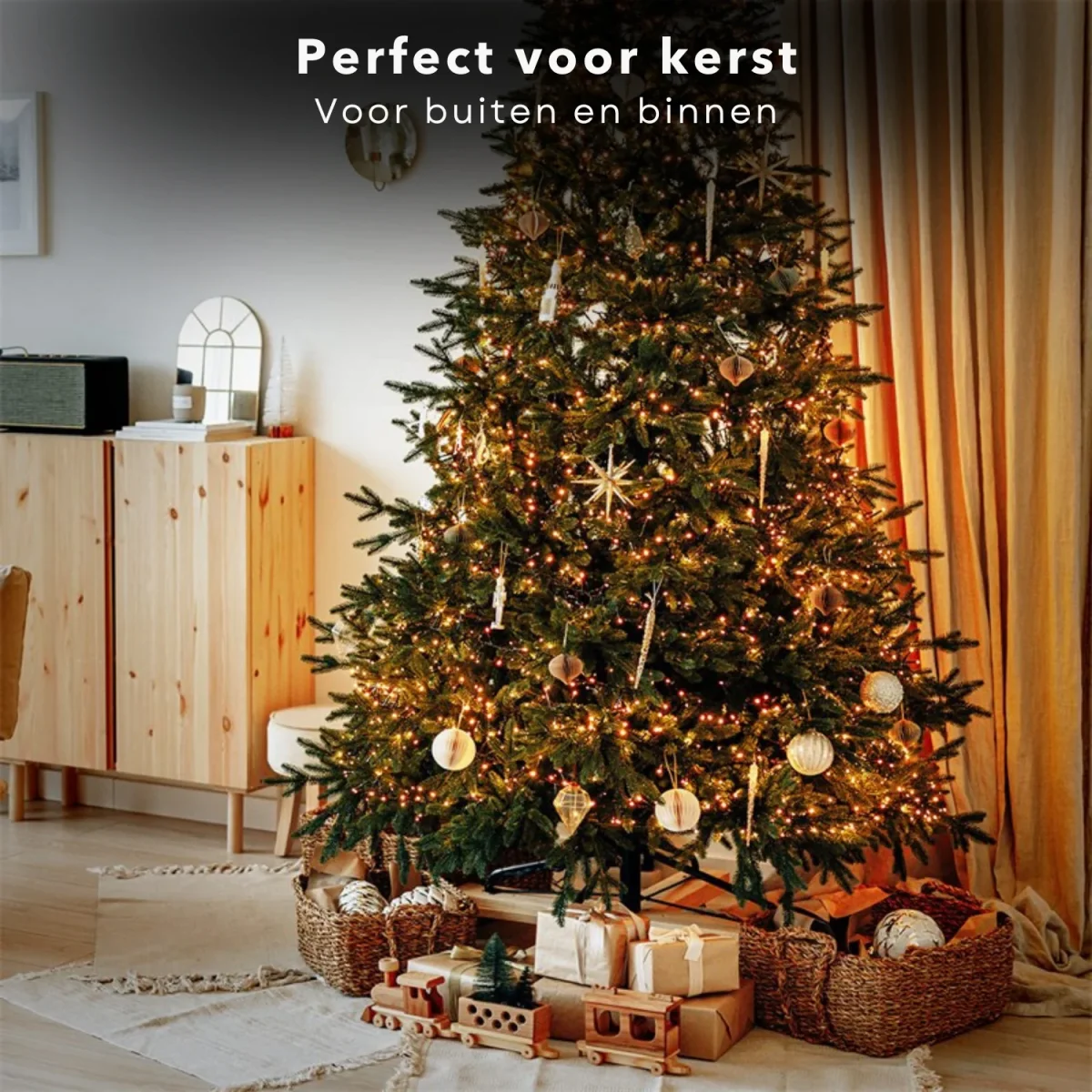 Cheqo® Kerstboomverlichting - Micro Clusterverlichting - Kerstlampjes - Led Verlichting - Kerstverlichting voor Binnen en Buiten - 1500 LED's - 30 Meter - Extra Warm Wit - Afbeelding 8