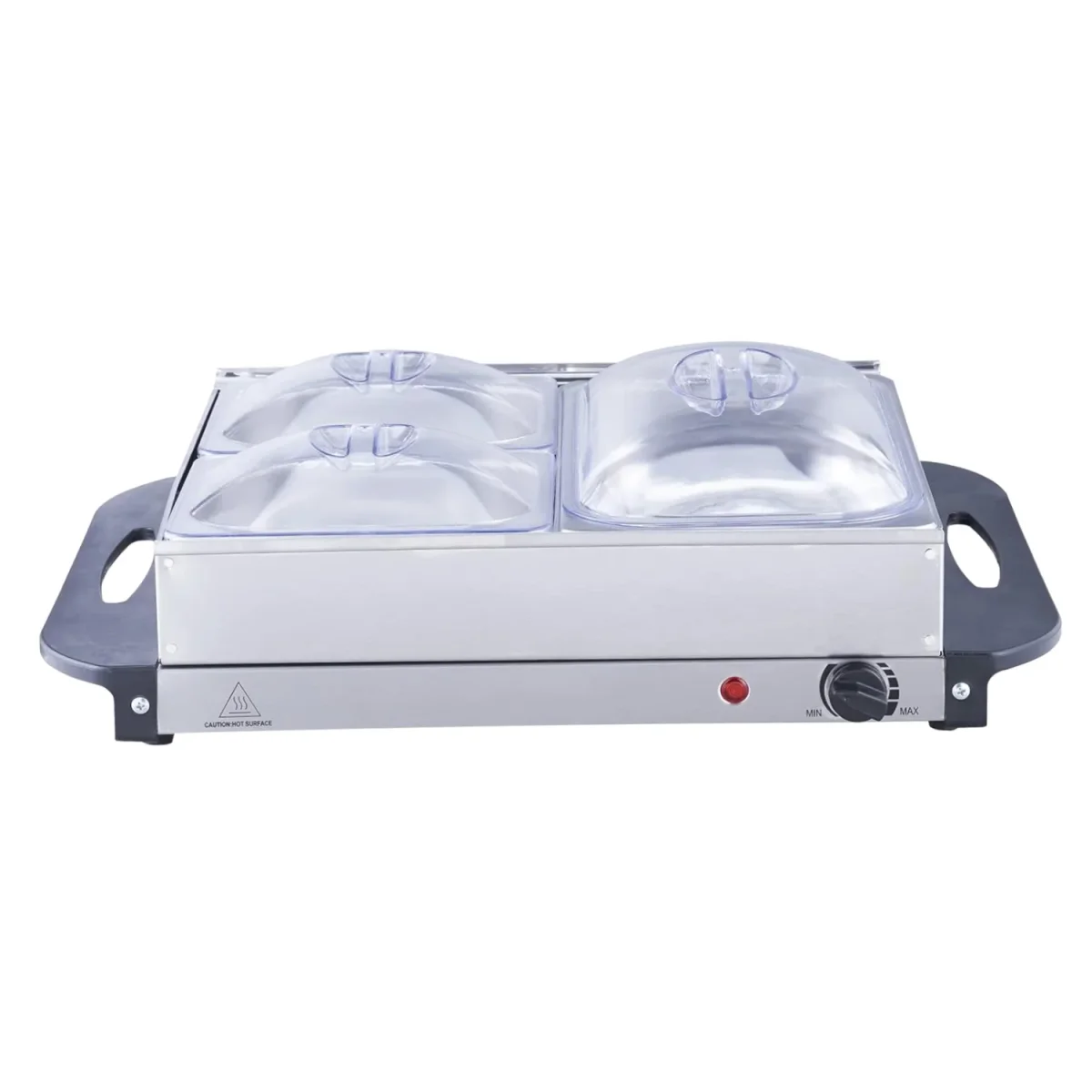 Cheqo® Elektrische Buffetwarmer met Warmhoudplaat - Warmhoudbakken - Warmhoudschalen - Voedsel Verwamer - 2x2.4 Liter - Geïsoleerde Handgrepen - Variabel Instelbare Temperatuur - Afbeelding 8