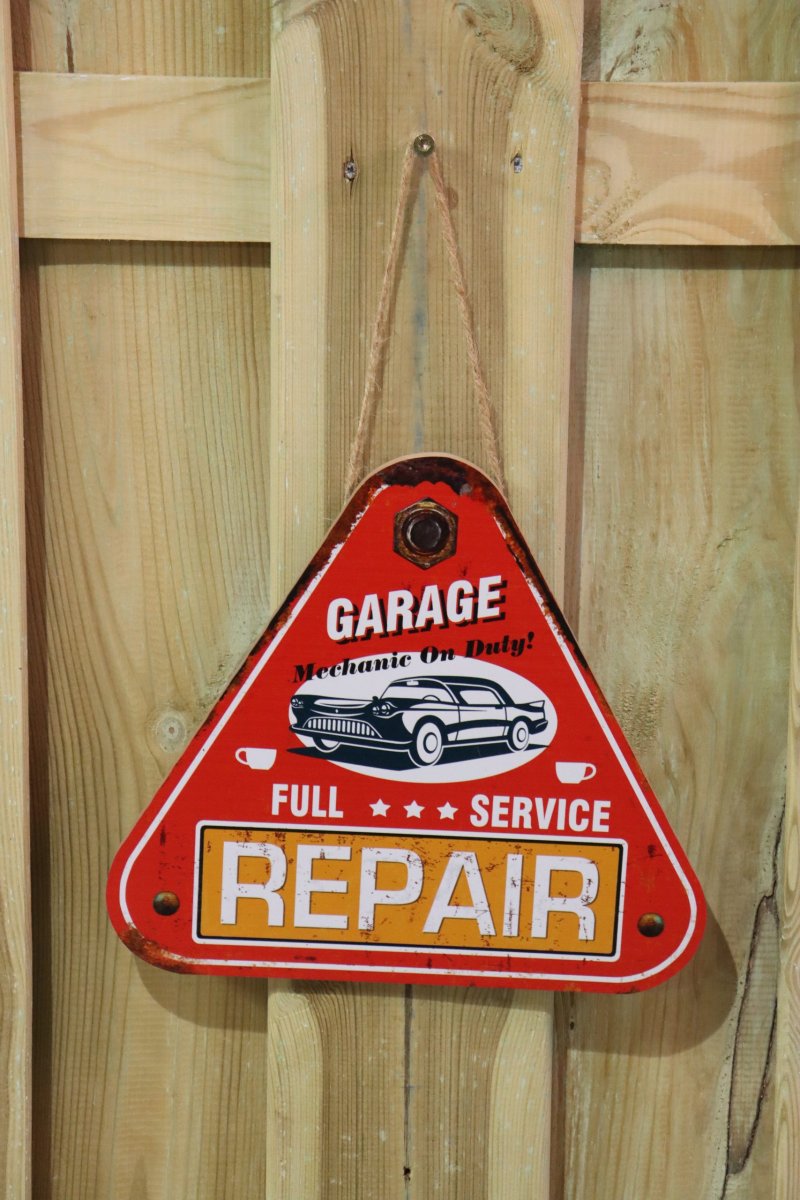 Houten tekst bord Garage full service repair - Afbeelding 3
