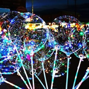 LED Bobo Ballonen op stok 5 stuks