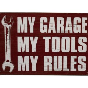 My garage my tools – Metalen borden
