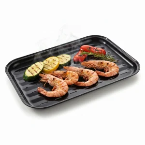 Cheqo® Barbecue Grillplaat - BBQ Bakplaat - Grillschaal - BBQ Tray - voor Groenten Grillen - Anti-Aanbak en Non-Stick - voor Vlees, Vis en Groenten - Geperforeerd - Hapjesrooster - Outdoor Barbecue - Camping Grillen - BBQ Accessoires