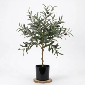 Cheqo® Kunstplant Olijfboom - Kunst Olijfboompje - Olijf Kunstplant - Nepplant - Kunstboom - Nep Olijfboom - voor Binnen - Mediterraan - Kantoorplant - Interieurboom - Decoratie - Sfeerplant