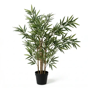 Cheqo® Kunstplant Bamboe voor Binnen - Bamboo - Bamboeplant in Pot - Kunstbamboe - Nepplant - Namaak Bamboe - Kamerplant - Decoratie Groen - Sierplant voor Woonkamer - Kantoor - Slaapkamer en Hal