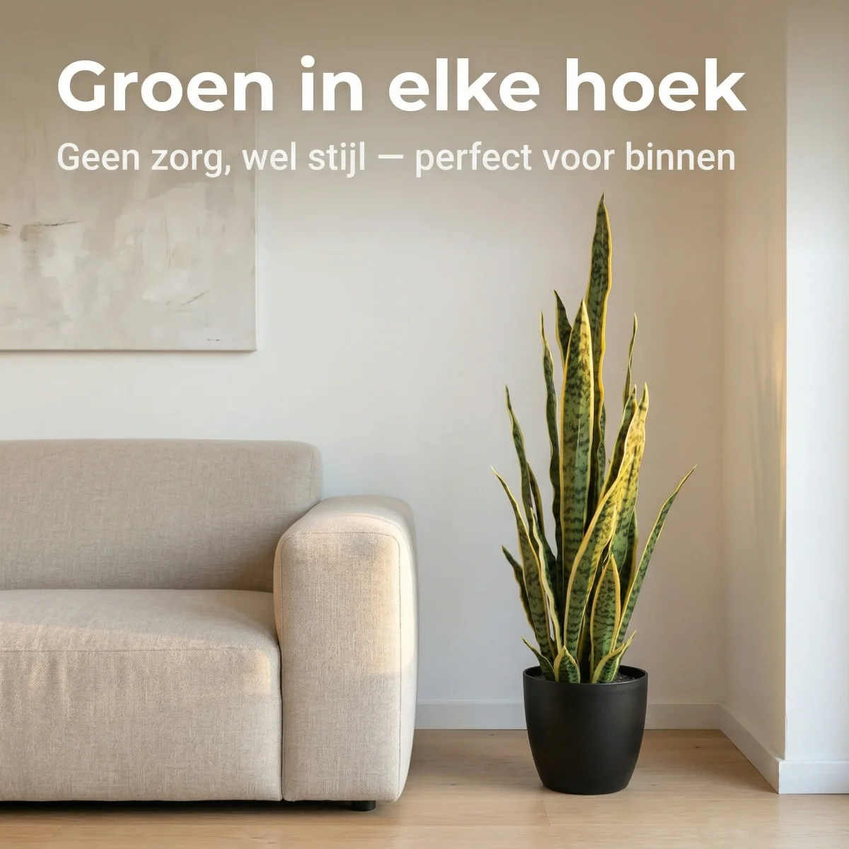 Cheqo® Kunstplant Sansevieria - Vrouwentong - Sanseveria - Nepplant - Nep Sansevieria - Kunst Vrouwentong - voor Binnen - Woestijnplant - Kamerplant - Decoratie - Kantoorplant - Sfeerplant - Afbeelding 5