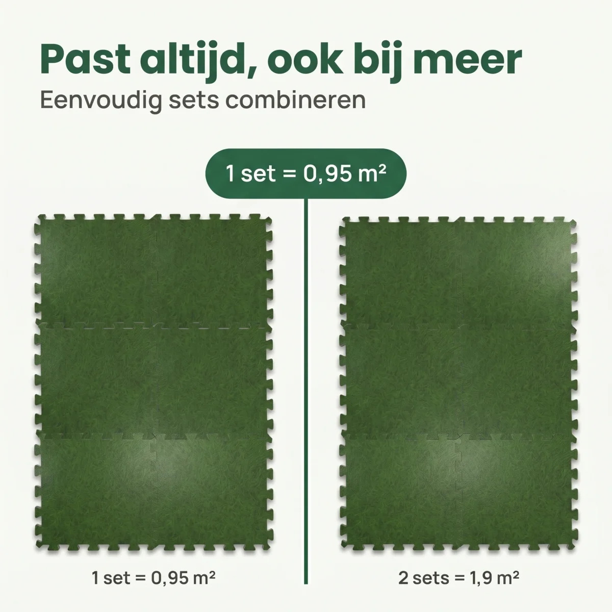 Cheqo® Vloermat Tegels Set van 6 - Grasprint - Zwembad Vloermat - Zwembadtegels - Puzzeltegels - Puzzelmat - Foam Tegels - EVA Foam - Fitness Mat - Vloertegels - Ondervloer Zwembad - Grondzeil Zwembad - Speelmat - Tuintegels - Groen - Afbeelding 7